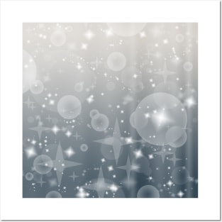 Winter Silver Holiday Sparkle Pattern Posters and Art